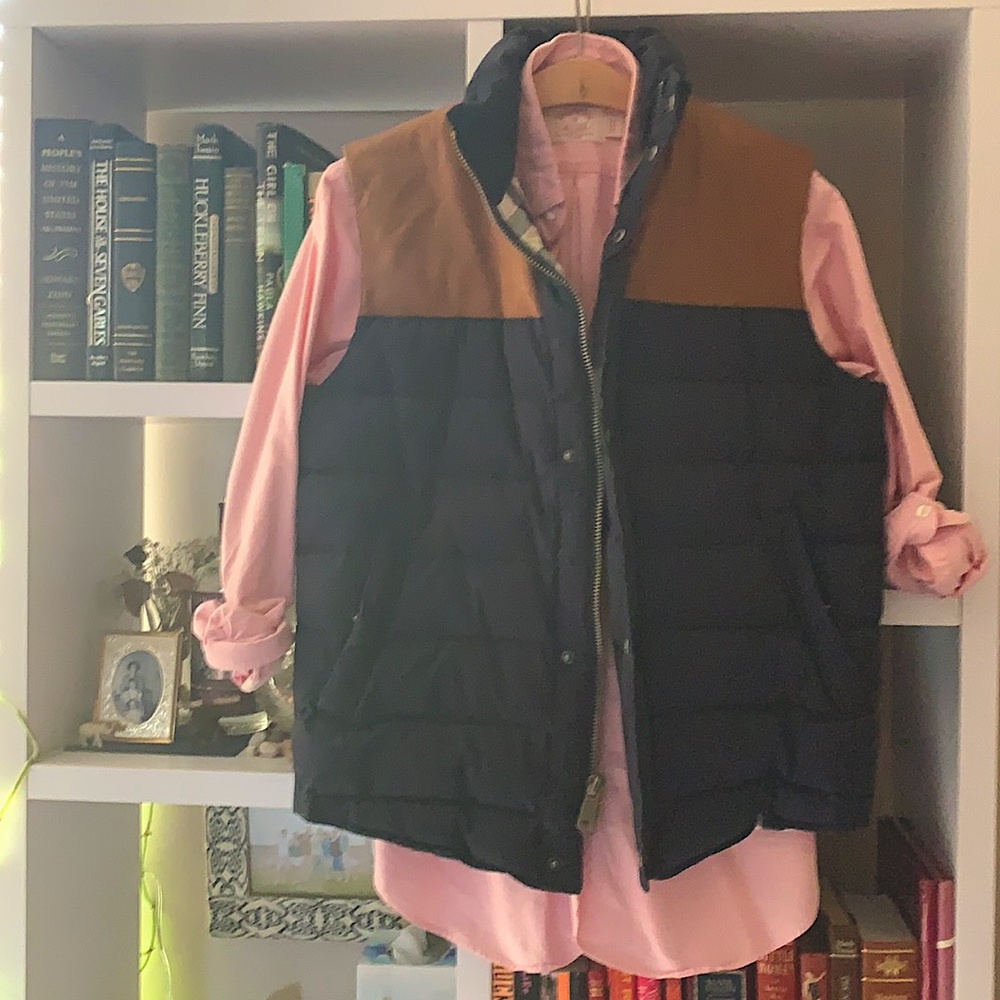 Brooks Brothers Down Vest with Leather detail